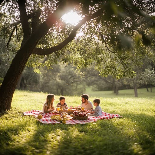 Picnic table under shady trees in a Charleston park